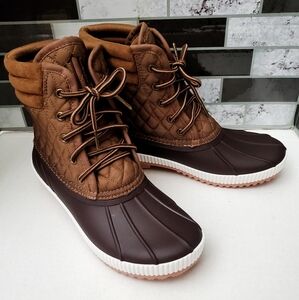 Marleylilly Brown Duck Boots**sz 9**New W/O Box**Lace Up